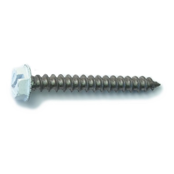 Midwest Fastener Sheet Metal Screw, #10 x 1-1/2 in, Painted 18-8 Stainless Steel Hex Head Combination Drive, 12 PK 71053